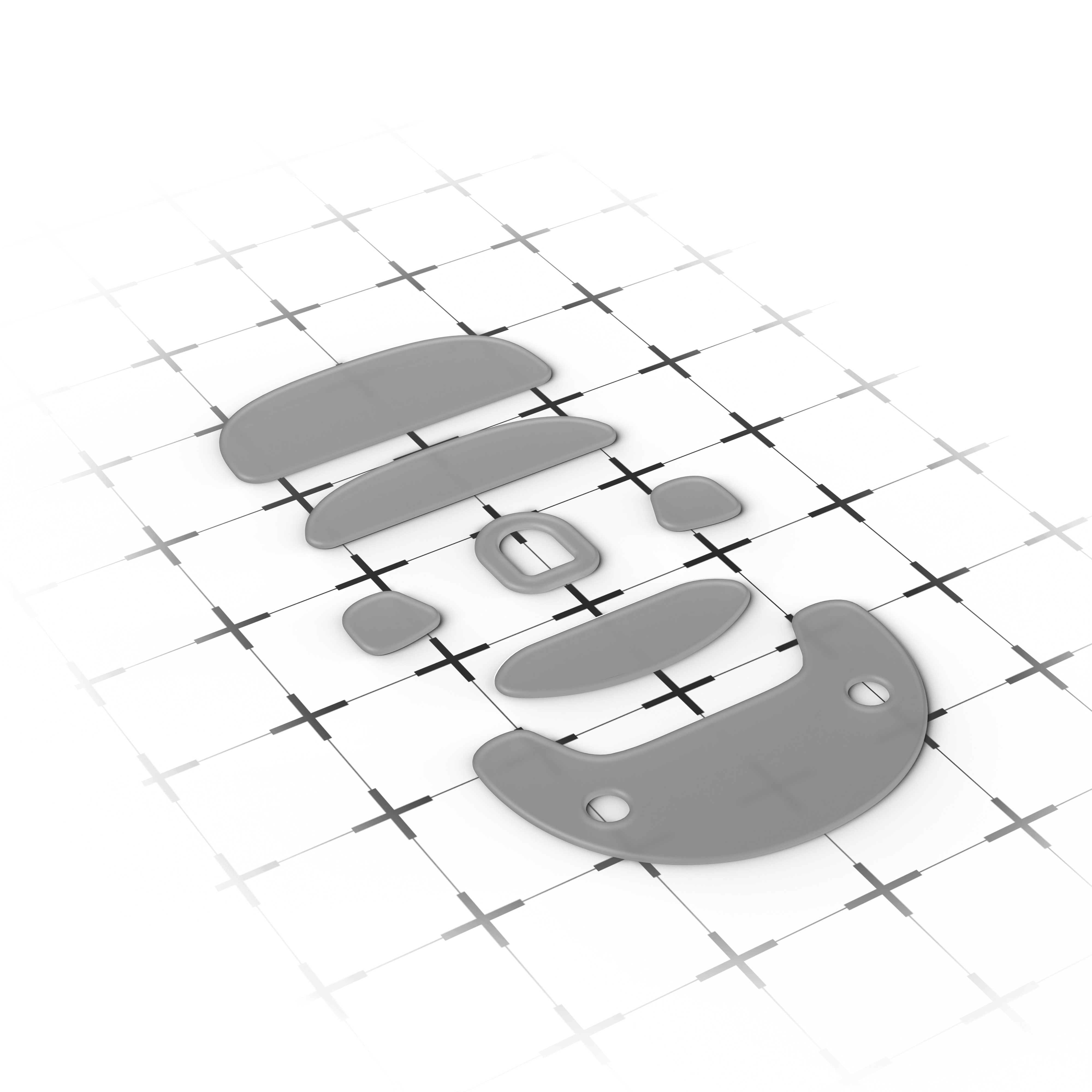 OP1 Mouse Skates, 100% PTFE, Blanc Lait